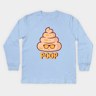 Poop Illustration Kids Long Sleeve T-Shirt